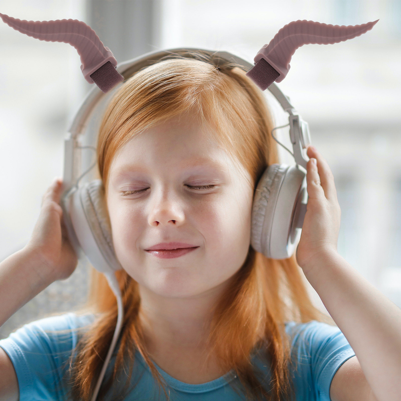 Gaming Headphone Accessories - 1Pair Ox Horns Headphone Decorations Flexible