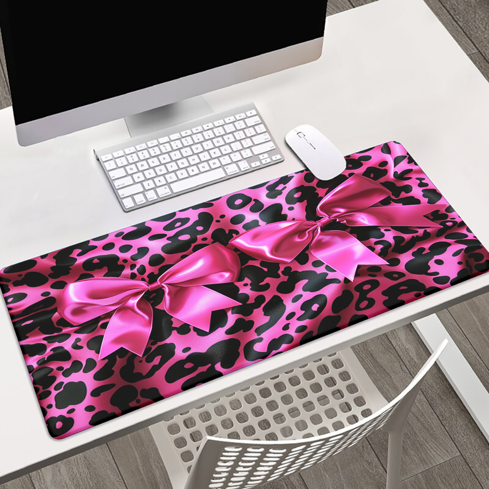 Gaming Accessories Brands - Brand Pink Leopard Bow Mousepad Gaming