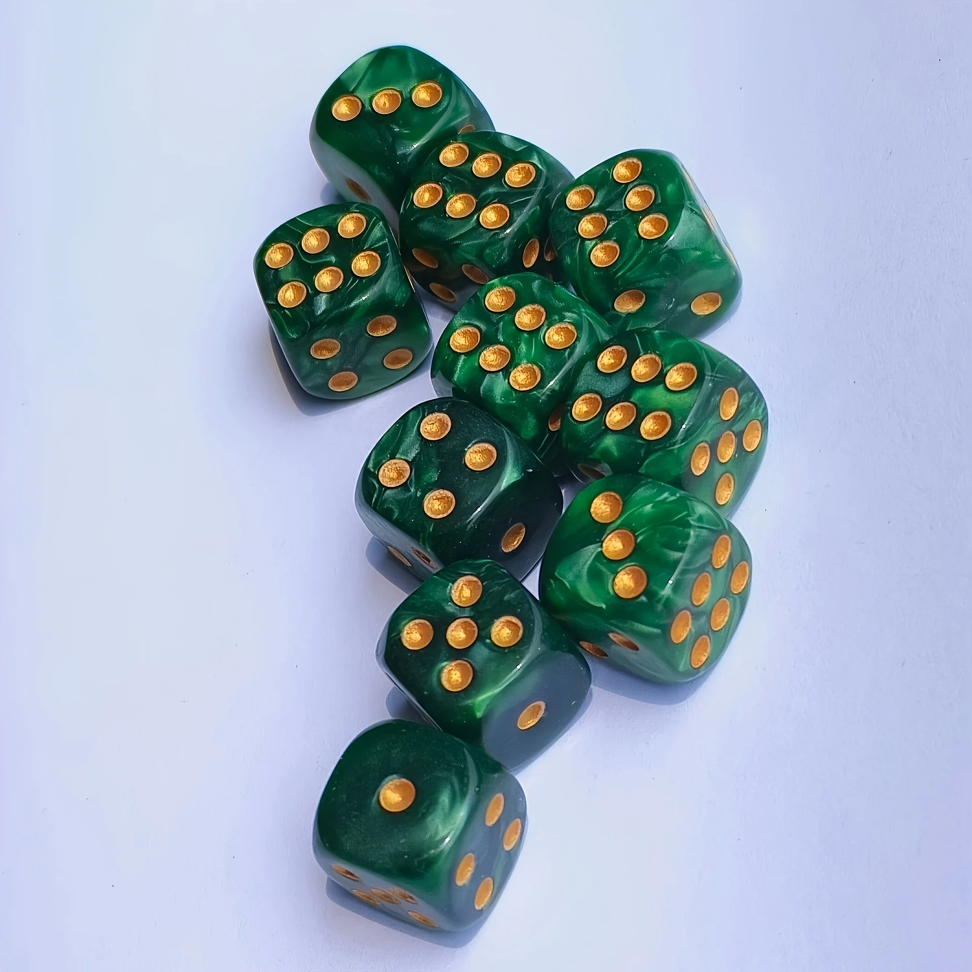 10Pcs 12mm Pearl Swirl D6 Dice - огляд і ціна Gaming Handheld Accessories