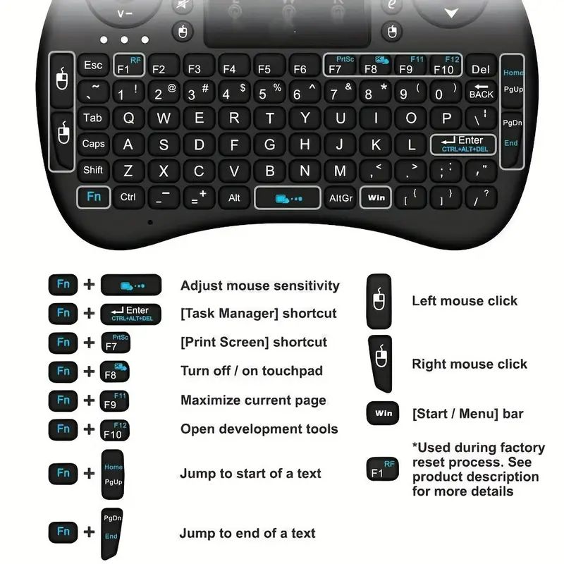 Mini Wireless Keyboard 2.4GHz  - огляд і ціна Gaming Accessories Laptop
