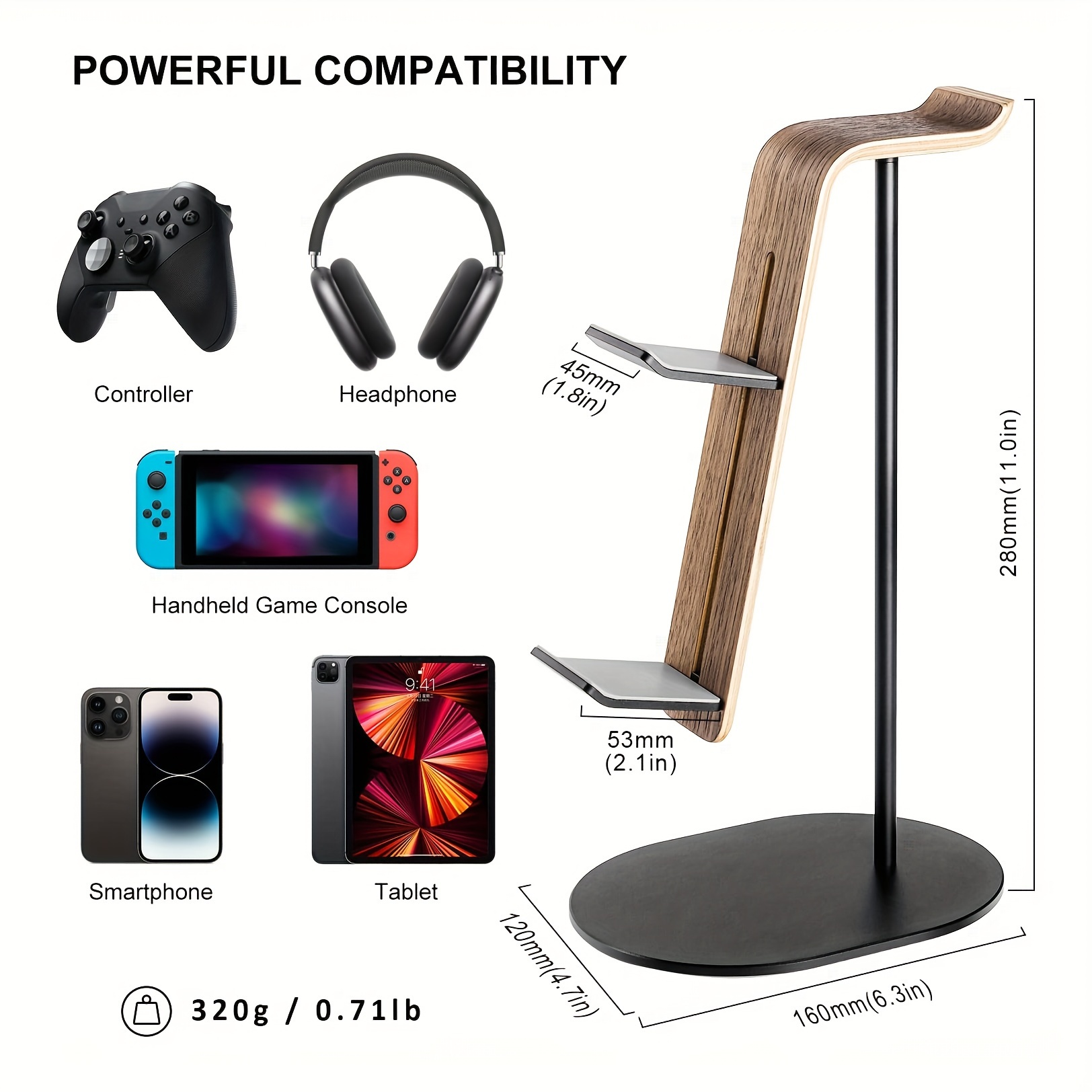 Wooden Controller & Headset Ho - огляд і ціна Gaming Headphone Accessories